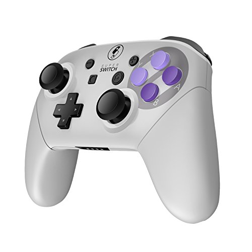 MASCARRY Replacement Shell Case for Switch Pro Controller, Super Switch DIY Faceplate and Backplate Case with Replacement Buttons and Handles for Switch Pro Controller (SNES Classic)