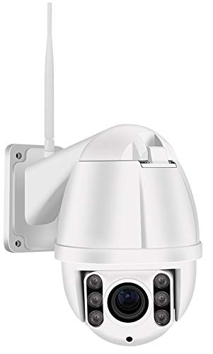 1080P Full HD Outdoor WiFi Security Camera, Outdoor PTZ IP Camera, 4X Optical Zoom, Auto Focus, IP66 Weatherproof, 196ft Night Vision, External Card Slot up to 128GB Micro SD Card, S2A, US, White