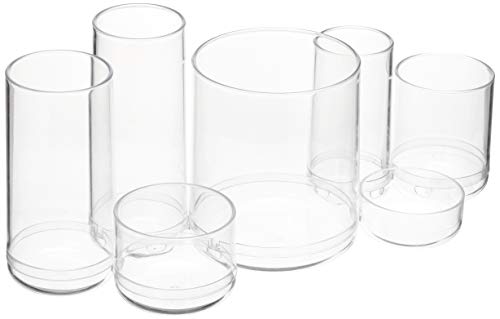 Amazon Basics Round Acrylic Cosmetic Makeup Organizer Storage for Brushes, Large