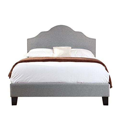Artum Hill Upholstered Bed With Nailhead, Padded Headboard, And Platform-Style Base