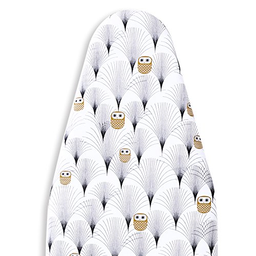 MZXcuin 15” x 54” Padded Ironing Board Cover Scorch Resistant, Cotton Iron Cover with Padding Heat Reflective Heavy Duty Pad ，Owl