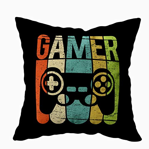 Book Cover TOMKEY Hidden Zippered Pillowcase Gamer Game Controller 18X18Inch,Decorative Throw Custom Cotton Pillow Case Cushion Cover for Home Sofas,bedrooms,Offices,and More,Black Green