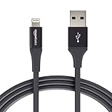 Amazon Basics USB A Cable with Lightning Connector, Premium Collection, MFi Certified iPhone Charger, 6 Foot, 2 Pack, Black