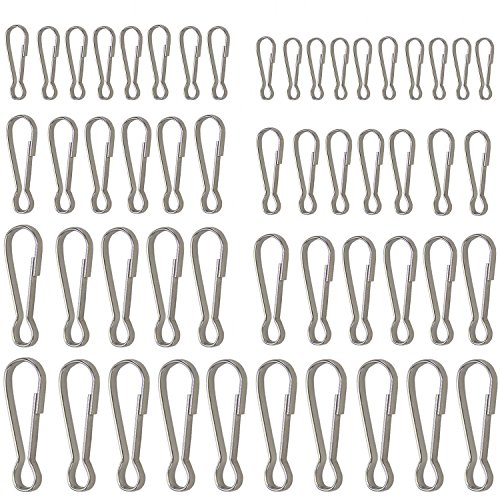 Lontenrea 70 Pcs Multi Size Metal Snap Lanyard Hooks Purse Zipper Badge Holder ID Card Clasp Clips