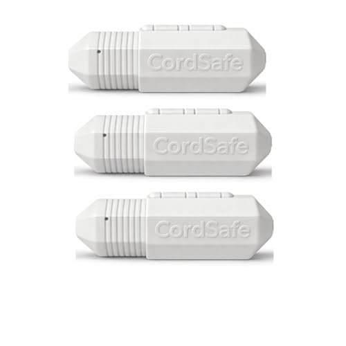3pk White CordSafe Extension Cord Connector with Water Resistant Seal for Cord Management
