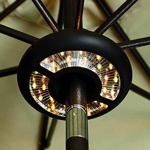Patio Umbrella Lights Battery Operated, 3-Ways Switch, ZHONGXIN Warm White LEDs-Dual Up & Down Directional Lighting, Umbrella Pole Light for Patio Umbrellas, Camping Tents or Outdoor Use …