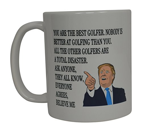 Rogue River Tactical Funny Best Golfer Donald Trump Coffee Mug Novelty Cup Gift Idea Golf Golfing