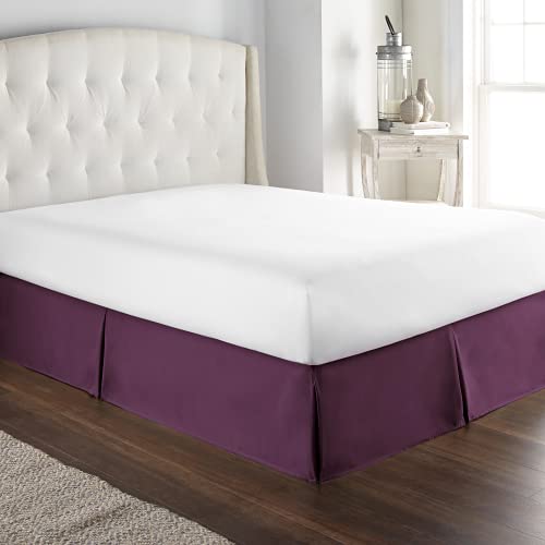 HC Collection Eggplant Full Bed Skirt - Dust Ruffle w/ 14 Inch Drop - Tailored, Wrinkle & Fade Resistant