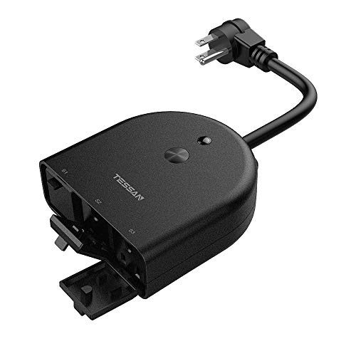 Outdoor Smart Plug,TESSAN WiFi Smart Outlet Switch with 3 Individual Sockets Work with Alexa Echo Google Home,Wireless Remote Control Outlet,Timer by Smartphone,Weatherproof Outdoor Power Strip
