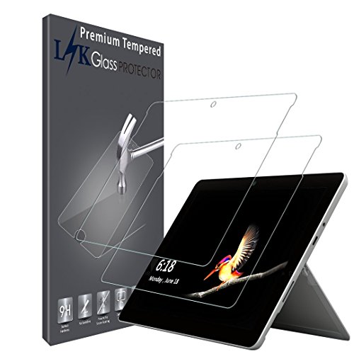 Book Cover LK [2 Pack] Screen Protector for Surface Go, Tempered Glass with Lifetime Replacement Warranty for Microsoft Surface Go