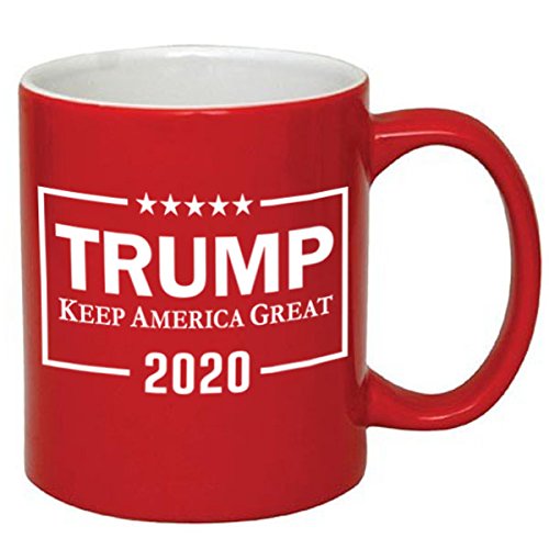 P&B Donald Trump, Make America Great Again Ceramic Coffee Mugs PB102 (11 oz, Red/Trump_2020)