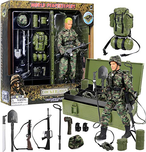 Book Cover Click N' Play Military Desert Camping | 12-Inch Action Figures w/ Accessories | Clothes, Weapons | Army Guys, Elite Force, Soldier, SWAT, World Peacekeepers | Army Men Toys for Boys