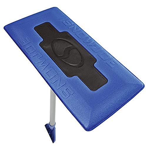 Snow Joe SJBLZD 18-Inch Snow Broom Snow Removal Tool w/52-Inch Compact Handle w/ 4-Inch Oversized Ice Scraper