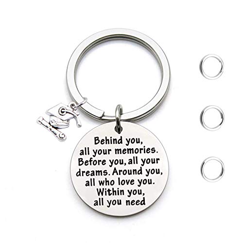 FEELMEM Graduation Gifts Behind You All Memories Before You All Your Dream Graduation Keychain Inspirational Graduates Gifts 2020, 2021 Middle