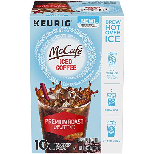 McCafe Unsweetened Premium Roast Iced Coffee K-Cup Pods, Caffeinated, 10 ct - 4.33 oz Box