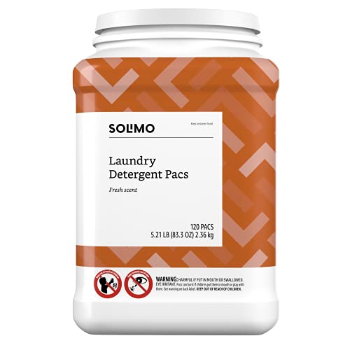 Book Cover Solimo Laundry Detergent Pacs, Fresh Scent, 120 Count