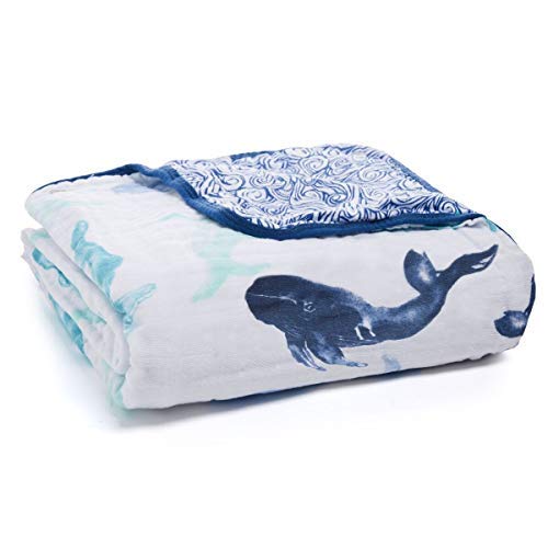 Book Cover aden + anais Dream Blanket | Boutique Muslin Baby Blankets for Girls & Boys | Ideal Lightweight Newborn Nursery & Crib Blanket | Unisex Toddler & Infant Bedding, Shower Gift, Seafaring, Whale