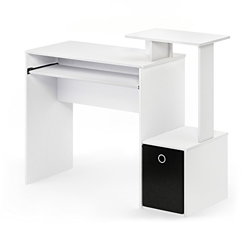 Book Cover Furinno Computer Desks, Wood, White/Black, one size