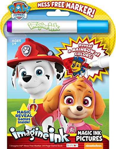 Book Cover Nickelodeon PAW Patrol 20-Page Imagine Ink Coloring Book with 1 Mess Free Marker Bendon 38709