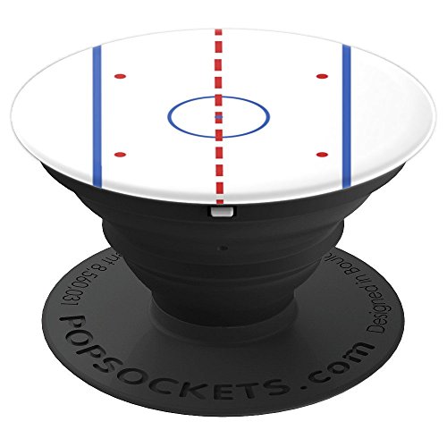 Hockey Rink Center Ice Face off Circle Red Line Blue Line - PopSockets Grip and Stand for Phones and Tablets