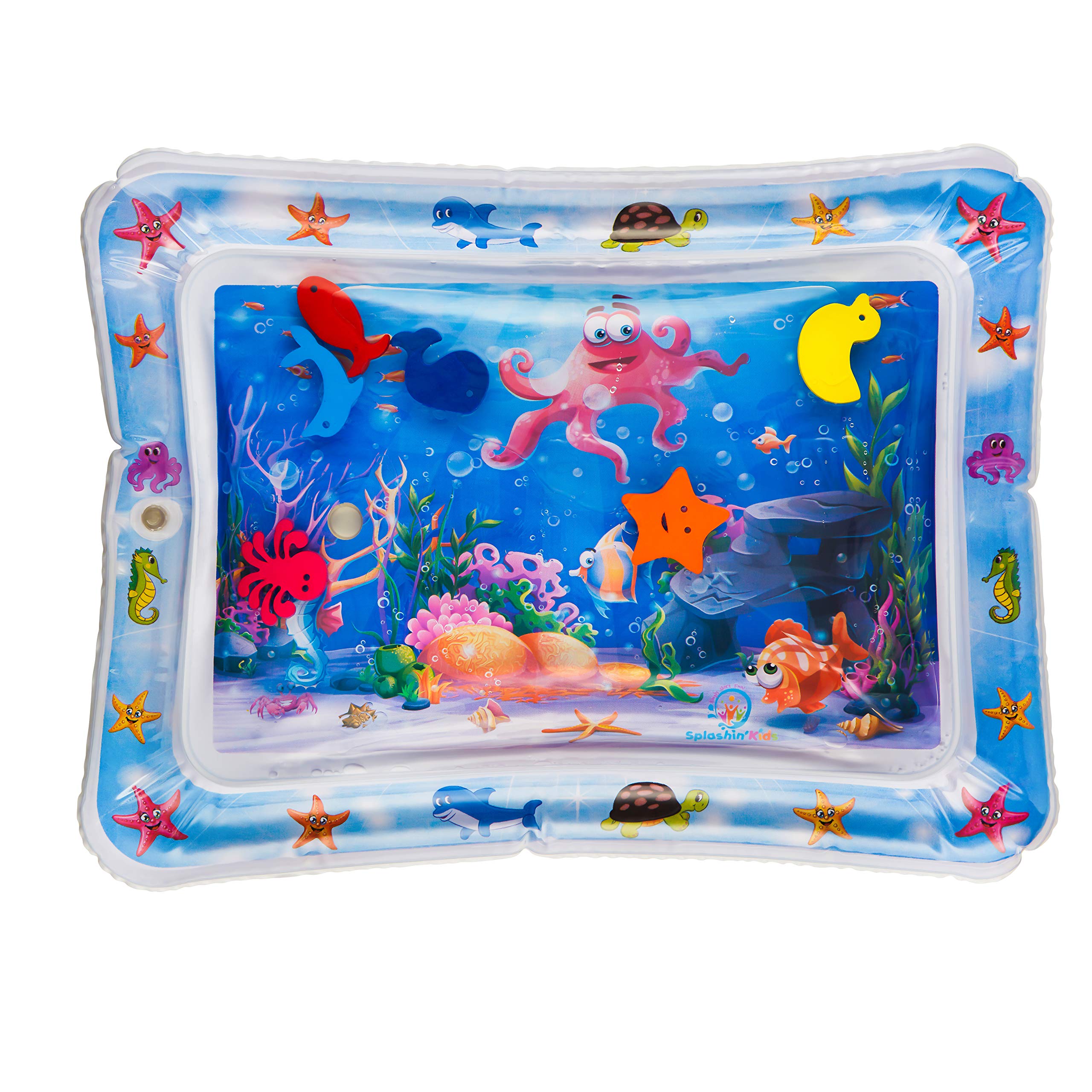 Splashin'kids Inflatable Tummy Time Premium Water mat Infants and Toddlers is The Perfect Fun time Play Activity Center Your Baby's Stimulation Growth Multicoloured