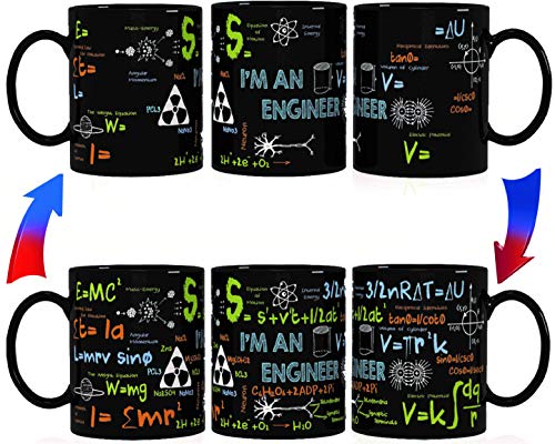 Kware - Engineer/Math Mug - Heat Sensitive Color Changing Coffee Mug 12oz for Birthday, Graduation or Special day gift idea (Regular Box)