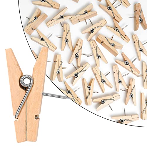 Push Pin Clips - 30 Paper Clips with Pin for Documents/Artworks/School Projects/Photos/Notes/Papers/Cork Board/Bulletin Board - No Holes for The Paper