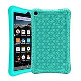 BMOUO Silicone Case for All-New Amazon Fire HD 8 2018 / 2017 - Anti Slip Light Weight Shock Proof Kids Friendly Protective Case for Fire HD 8 Tablet (7th and 8th Generation, 2017 and 2018 Release) , Turquoise