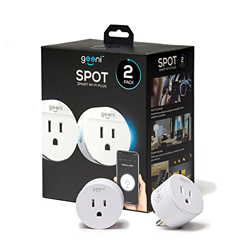Geeni Spot Smart Wi Fi Plug, White, No Hub Required, Works with Alexa,The Google Assistant and Microsoft Cortana 2-Pack