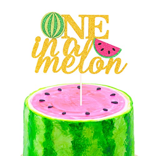 One in a Melon Cake Topper 1st Birthday Party Decor Watermelon Themed Kids Party Supplies