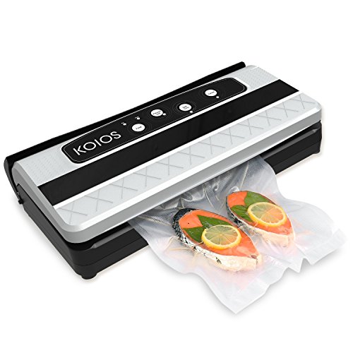 KOIOS Enhanced +80% Strength Vacuum Sealer, Roll Storage & One-shoot Cutter Bar, 16L/Min Automatic Vacuum Sealing for Food Preservation for Sous Vide Cooking Roll of Vacuum Bags