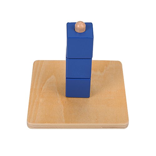 LEADER JOY Montessori Materials Cubes on Vertical Dowel Toddler Preschool Toy