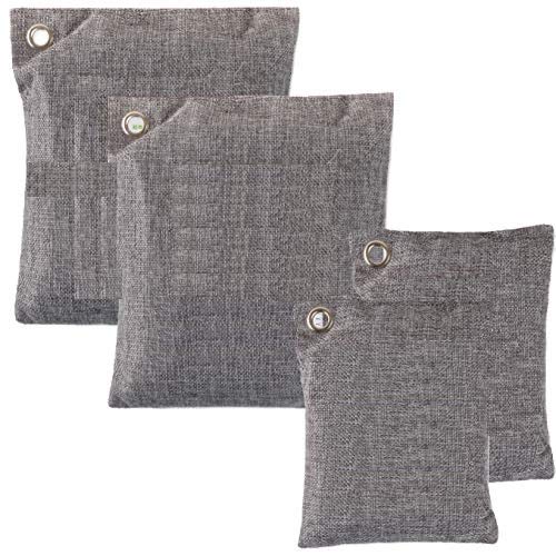 Olivia & Aiden 4 Pack- All Natural Air Freshener - Eco Friendly Odor Eliminator and Moisture Absorber -Activated Bamboo Charcoal - Car Deodorizer - Closet and Room Air Purifier |2 x 500g - 2 x 200g