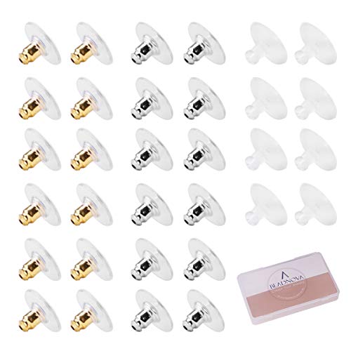 Book Cover BEADNOVA Earring Backs Lifter Replacements for Droopy Ears Bullet Clutch with Pad Disc Plastic Earring Backings Pierced Earring Back for Posts Secure Locking for Heavy Studs Earring Nut Stopper 210pcs