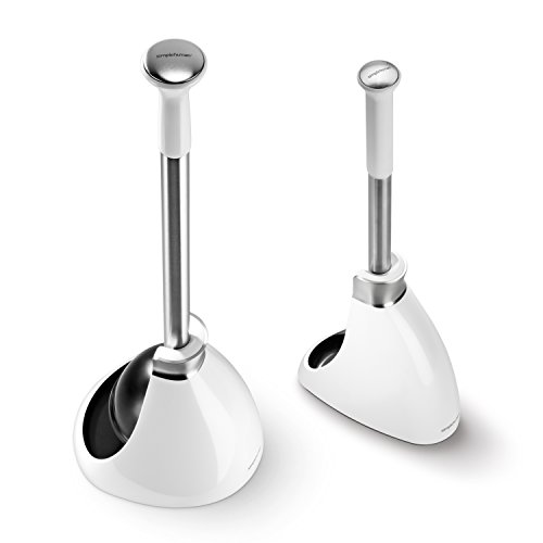 Book Cover simplehuman Toilet Brush and Toilet Plunger Set - White