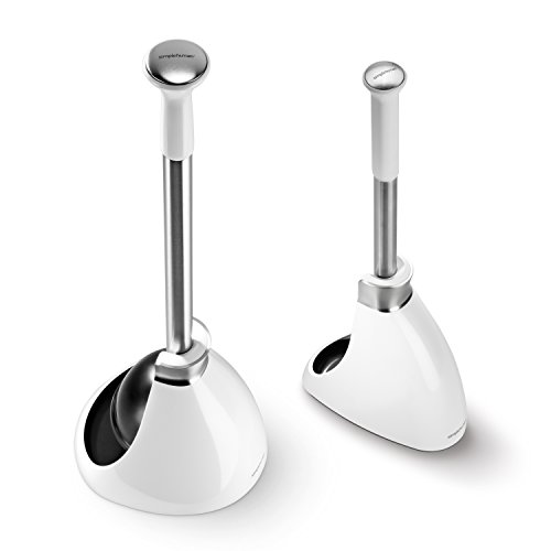 simplehuman Toilet Brush and Toilet Plunger Set - White