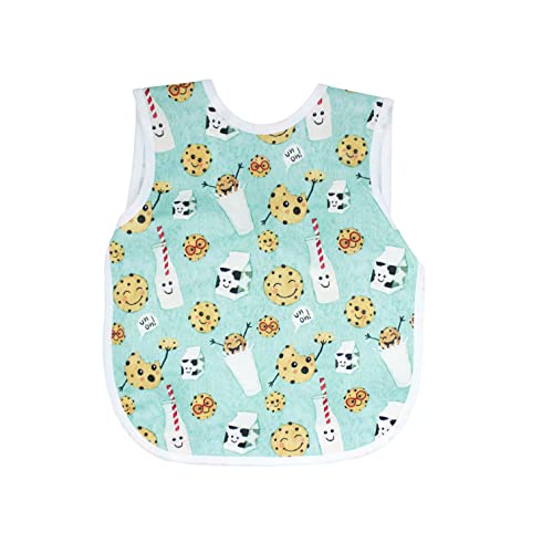 BapronBaby Cookies & Milk Bapron - Soft Waterproof Stain Resistant Bib - Machine Washable - 6m - 5yr Baby Toddler Preschool
