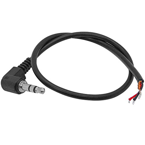 Seismic Audio - SAPT524-1 Foot 1/8 Inch 3.5mm Right Angle Male to Raw Wire Patch Cable - 1/8" 90 Degree to Bare Wire Audio Cable