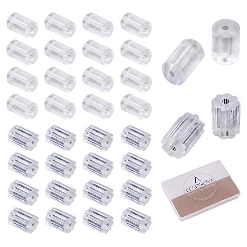 Book Cover BEADNOVA Earring Backings for Hook Earring Silicone Clear Plastic Earring Backs Rubber Pierced Earring Stoppers Replacement Secure Hypoallergenic Safety Backs for Earring (1000 pcs)