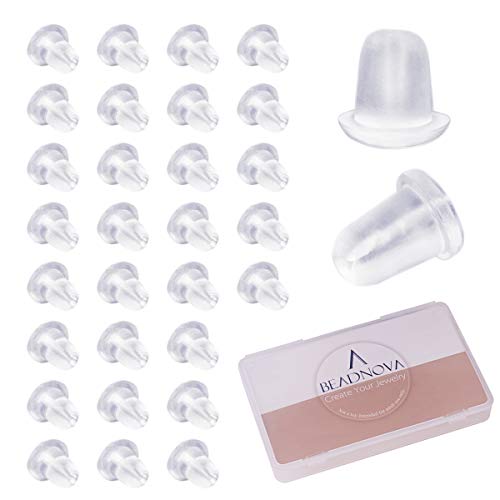 Book Cover BEADNOVA Earring Backs Rubber Soft Clear Small Earing Backings Replacement Secure Silicone for Pierced Earings Back for Fish Hook Hypoallergenic Plastic Earrings Stopper for Wire Earrings 1000pcs