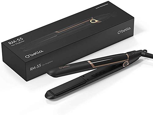 O'bella Professional Glider Ceramic Tourmaline Ionic Flat Iron Hair Straightener Straightens Adjustable Temp RM-55