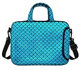11.6-Inch Laptop Shoulder Messenger Carrying Bag Case Sleeve For 11" 11.6" 12" 12.5 inch Macbook/Notebook/Ultrabook/Chromebook, Mermaid Scale (Blue)