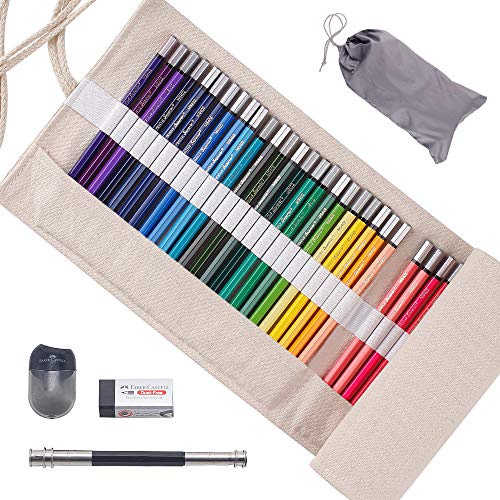 Book Cover Scriptract Colored Pencils 48 Count Set, Oil Based Colored Pencils Artist Quality with Canvas Roll Wrap Extender Sharpener Eraser, Perfect for Adults Coloring & Kids Drawing, Pre-sharpened (48Colors)