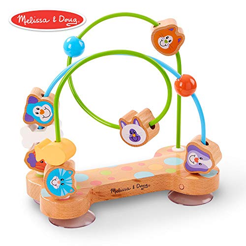Book Cover Melissa & Doug First Play Pets Wooden Bead Maze with Suction Cups for Babies & Toddlers