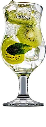 Circleware 44590 Caribbean Daiquiri Wine Beer Glasses, Set of 4, Kitchen Entertainment Dinnerware Drinking Glassware for Water, Juice and Bar Liquor Dining Decor Beverage Gifts, 12 oz, Clear