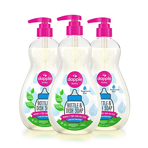 Book Cover Dapple Baby, Bottle and Dish Soap Dish Liquid Plant Based Hypoallergenic 1 Pump Included, Packaging May Vary, Fragrance Free, 50.7 Fl Oz, (Pack of 3)