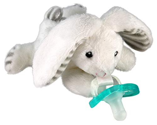 RaZbaby RaZbuddy JollyPop Pacifier Holder w/Removable Baby Pacifier - 0m+ - BPA Free - Bunny