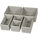 DIOMMELL Foldable Cloth Storage Box Closet Dresser Drawer Organizer Fabric Baskets Bins Containers Divider with Drawers for Clothes, Underwear, Bras, Socks, Lingerie, Clothing, Set of 6