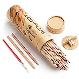 Marco Wooden Colored Pencils,48 Colors Natural Wood Pre-sharpened Pencils with Sharpener, Blending Pen for Adult Coloring