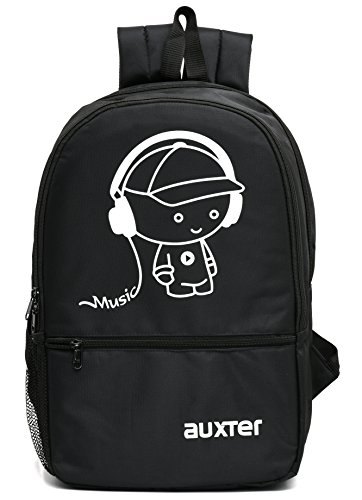 AUXTER Casual Backpack With Laptop Compartment (Black Music)